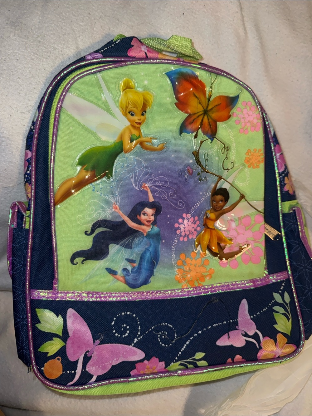Disney Tinker Bell & Friends navy and green Kids mini Backpack 12inch